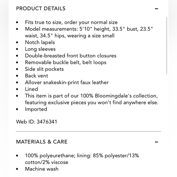 Aqua Snakeskin Print Pink & Black Faux-Leather Trench Coat - Size Large - Picture 10 of 10